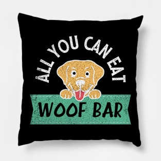 All you can eat woof bar hungry dog Pillow