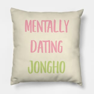 Mentally dating ATEEZ Jongho typography Pillow