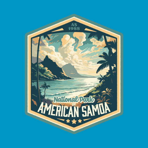 National Park of American Samoa Vintage WPA Style National Park by GIANTSTEPDESIGN