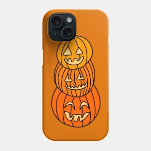 Stack of Jack O Lantern Pumpkins, made by EndlessEmporium Phone Case