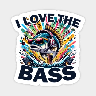 I Love The Bass Funny Fish Pun Magnet