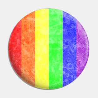 Distressed Gay Pride Rainbow Flag Pin