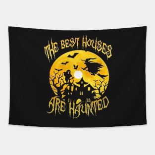 Graphic Design Halloween Haunted Spooky House Tapestry