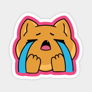 Sad orange cat Magnet