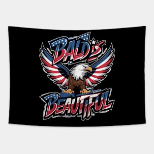 4th of July Bald Is Beautiful Bald Eagle Men Women Gift Tapestry