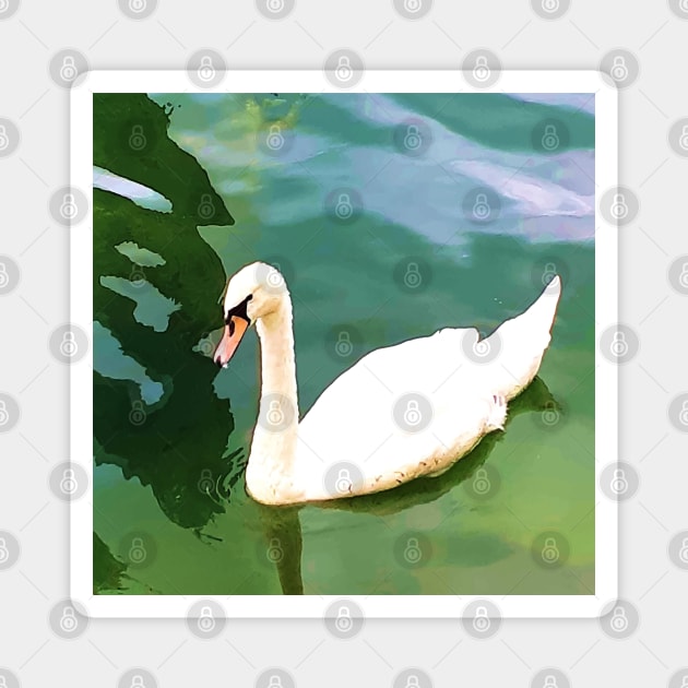 Duck in the water 2 Magnet by PrintedDreams