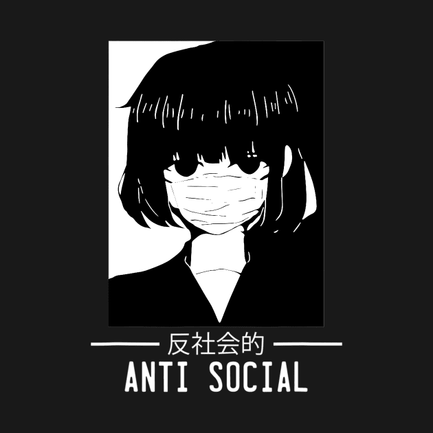 Japanese Anime Mangan Girls Wearing Mask Anti Social Quarantine by hardyhtud