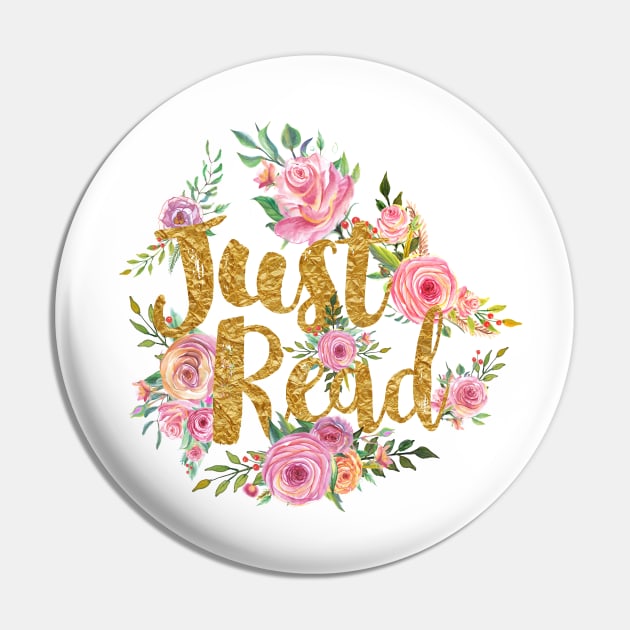 Just Read - Gold Foil Pin by eviebookish