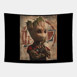 Clash Of Titans: Groot Vs Indians Logo Tapestry