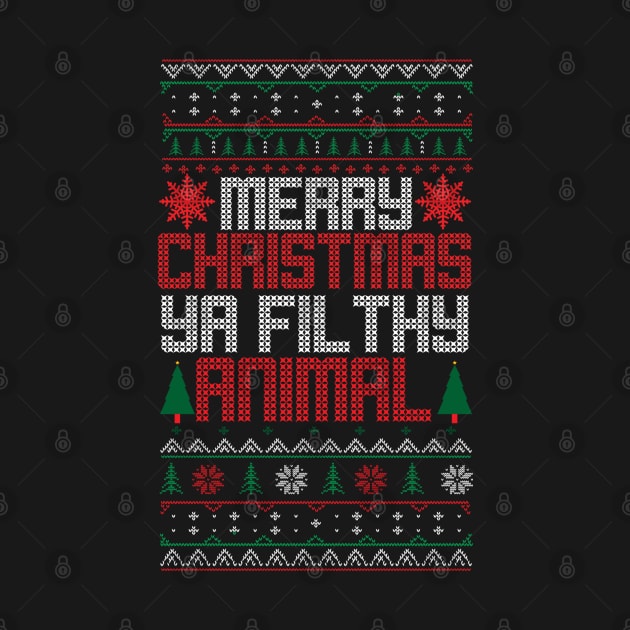 Merry Christmas Ya Filthy Animal-2 Ugly Christmas Sweater, Shirts & Gifts by LillyDesigns