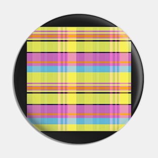 Vaporwave Aesthetic Iona 1 Hand Drawn Textured Plaid Pattern Pin