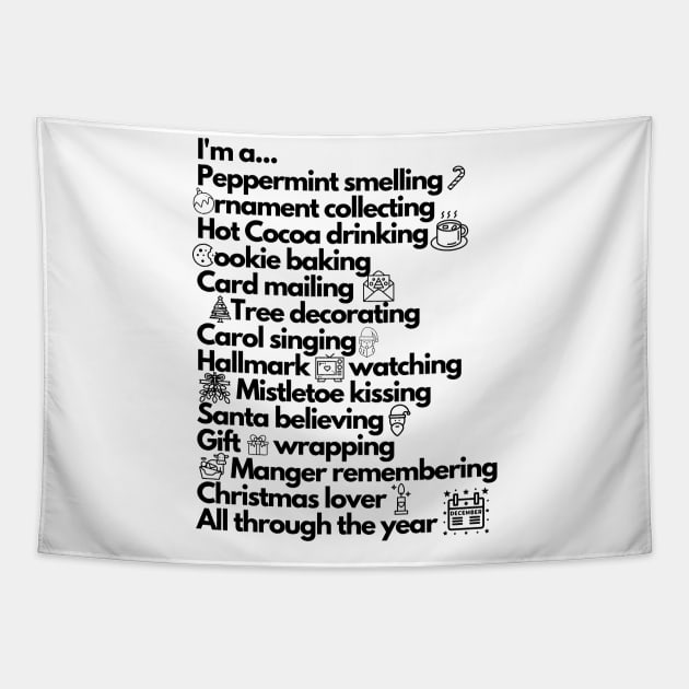 I'm A Christmas Lover Tapestry by Christmas Clatter