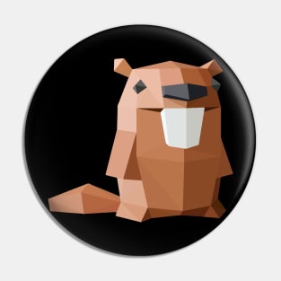 Cute Beaver Polygon With Big Teeth Pin