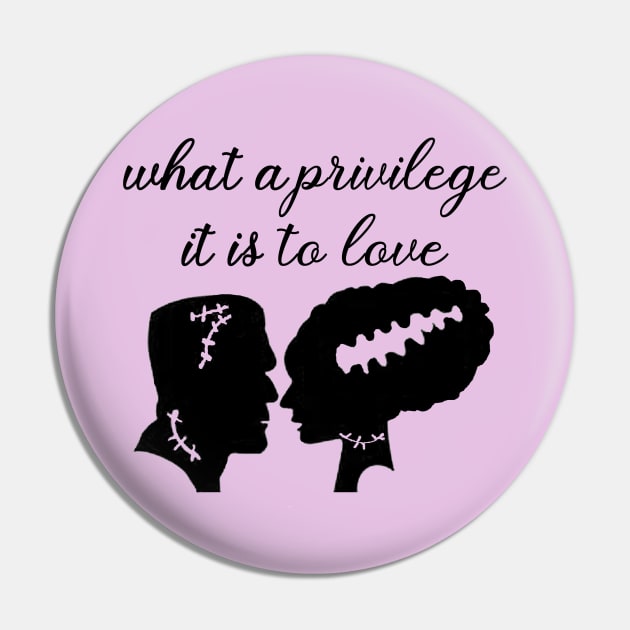 Frankenstein and Bride of Frankenstein Love Pin by CreatingChaos