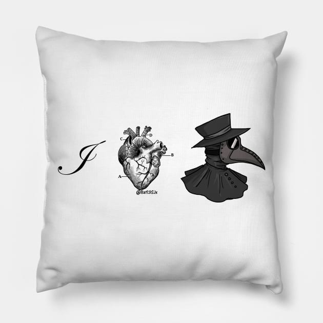 I heart Plague Doctors 2 Pillow by Bat13SJx