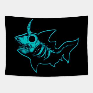 Unicorn Shark Blue Tapestry