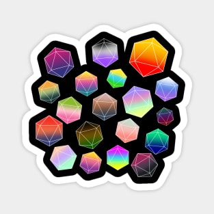 Colourful D20 Dice Magnet