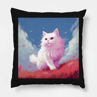 Snowy Purrfection: The Irresistible Appeal of White Cats Pillow