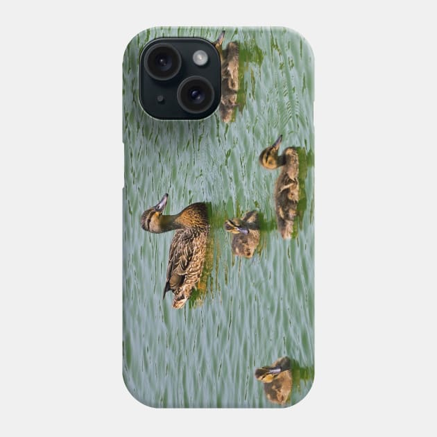 Mother Mallard Duck and Her Ducklings Phone Case by BackyardBirder