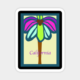 California Palm Tree in Attractive Art Painting Magnet