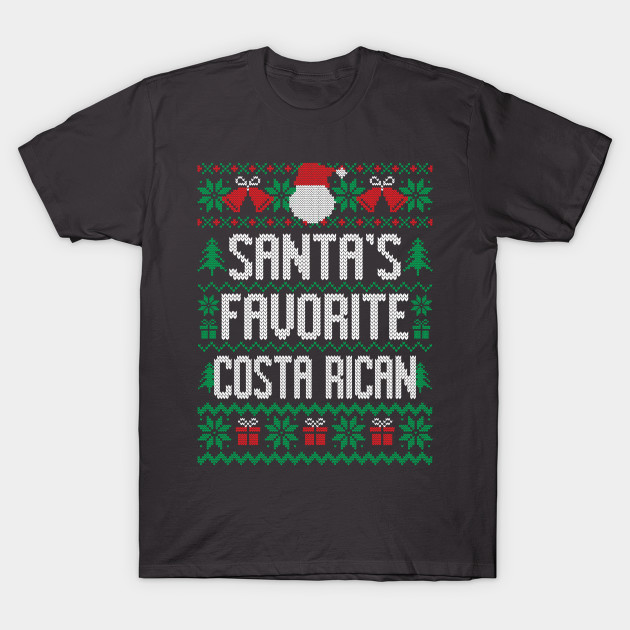Disover Santa's Favorite Costa Rican - Costa Rican - T-Shirt