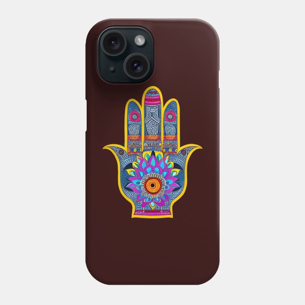 Hamsa Hand Good Luck Symbol Phone Case by AlienMirror