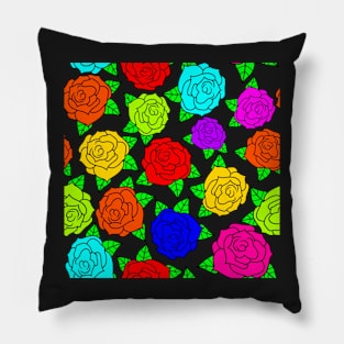 Rainbow Roses Pillow