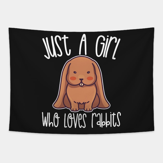 Just A Girl Who Loves Rabbits Gift graphic Tapestry by theodoros20