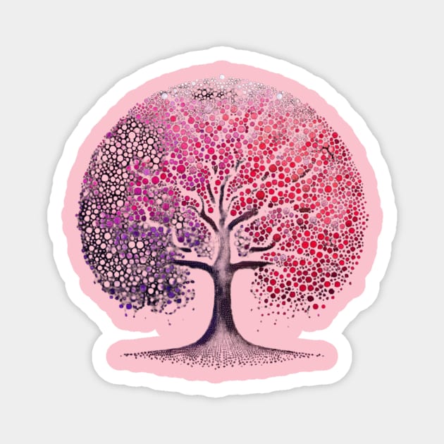 Pink Tree of Life Magnet by JohnTy