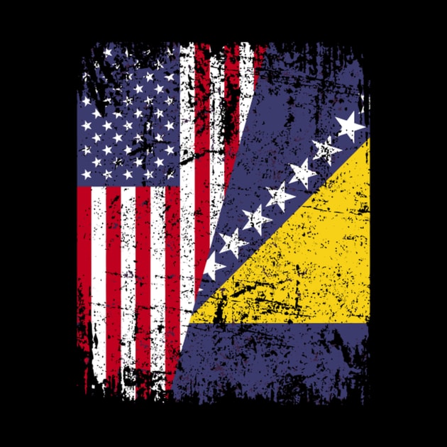 Bosnian Herzegovinian Roots Half American Flag Bosnia Flag by HypeRamen