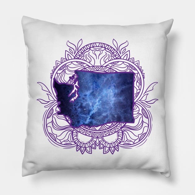 Washington Mandala Pillow by Manfish Inc.