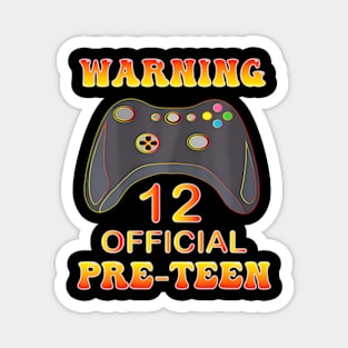 12th Birthday Official Pre-teen Video Gamer Magnet