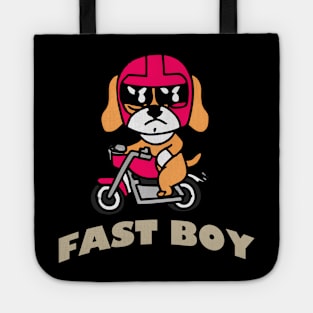 Fast Puggle Boy Dog Owner Retro Funny Dog Tote