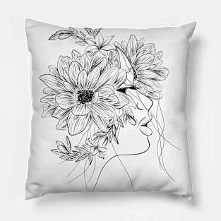 Flower head(white) Pillow