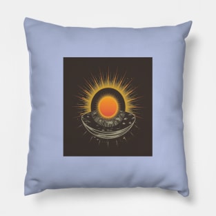 Celestial Splendor: Total Eclipse T-Shirt - Embrace the Darkness in Style! Pillow