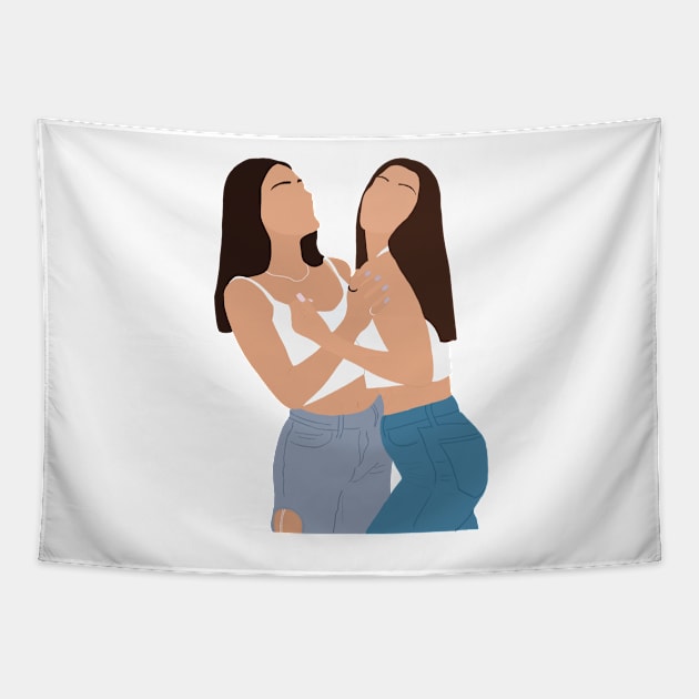 Charli and Dixie Damelio Tapestry by kkrenny13