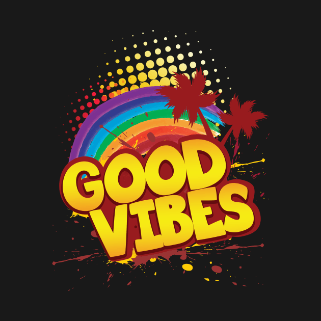 'Rainbow Good Vibes 70s Retro' Awesome 70s Vintage by ourwackyhome
