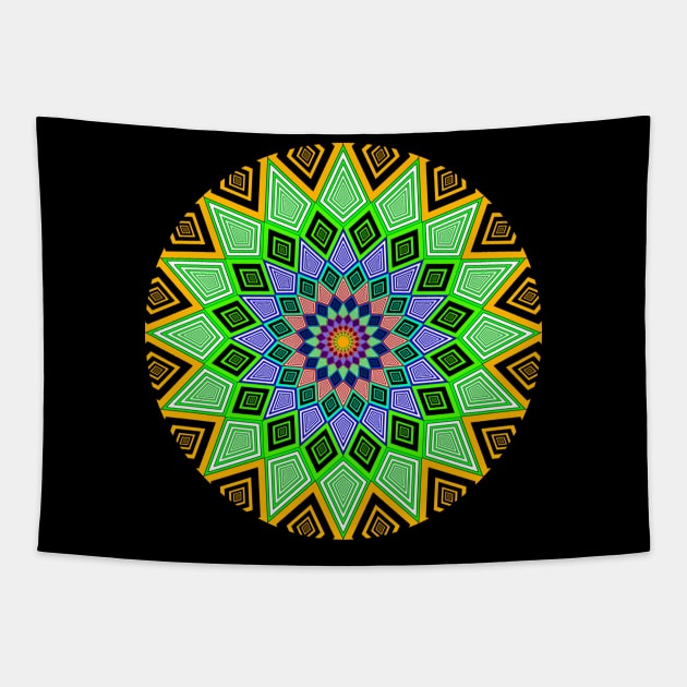 Colorful circular kaleidoscope, mandala motif Tapestry by Bailamor