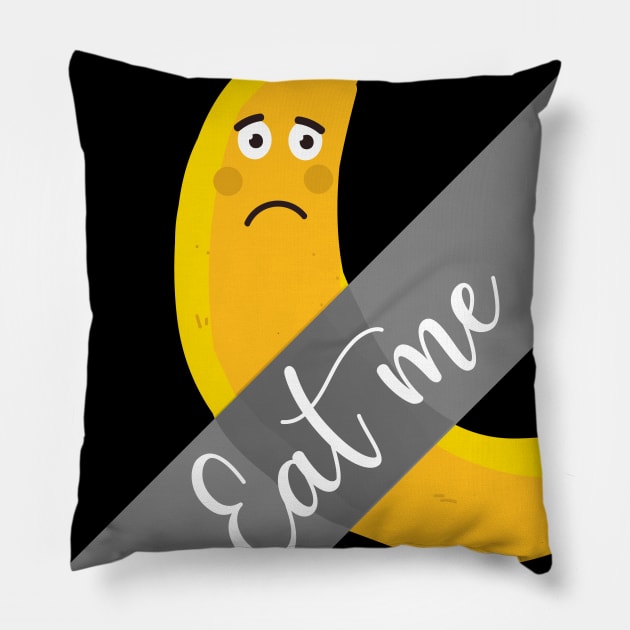 funny tape a banana taped art duct scotch & to wall exhibit Pillow by Amelia Emmie