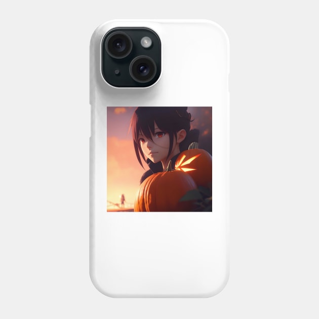 halloween, pumpkin, redhead, girl, sexy, japan, japanese, japanese art, anime, cartoon, scary, horror Phone Case by Oldetimemercan