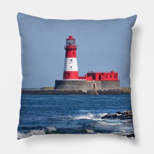 Longstone Lighthouse on the Farne Islands, Northumberland, UK Pillow