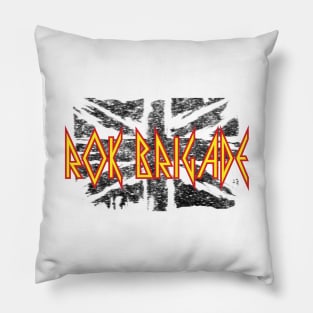 Black distresed Rok Brigade Logo Pillow