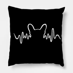 Heartbeat diagram with french bulldog, electrocardiogram of a mother or father of a french bulldog Pillow