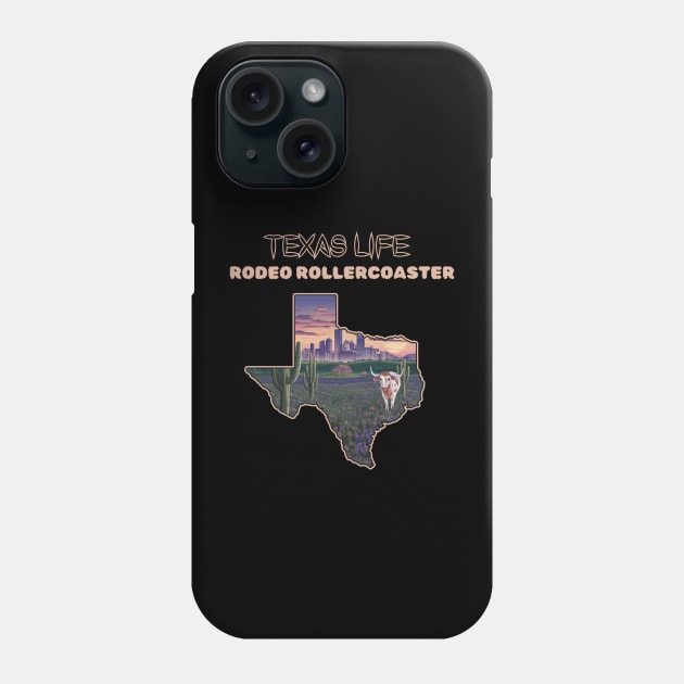 Texas life: Rodeo rollercoaster Phone Case by Moulezitouna