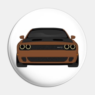 DODGE HELLCAT FRONT BROWN Pin