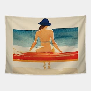 Sunbathin at the Beach Tapestry