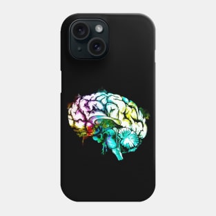 Color human brain watercolor mental health matters Phone Case