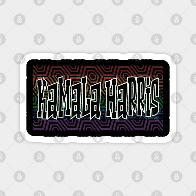 LGBTQ PATTERN USA KAMALA HARRIS Magnet by Zodiac BeMac