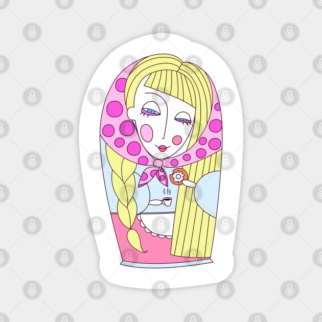 Matryoshka doll blonde Magnet by Go go