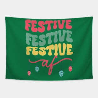 Festive Colorful Christmas Text Tapestry